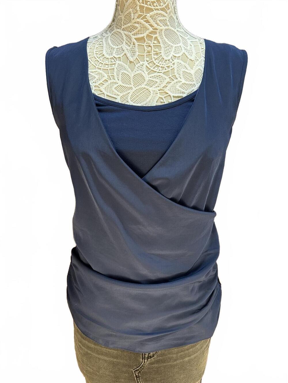 Ann Taylor Navy Blue Layered Sleeveless Top